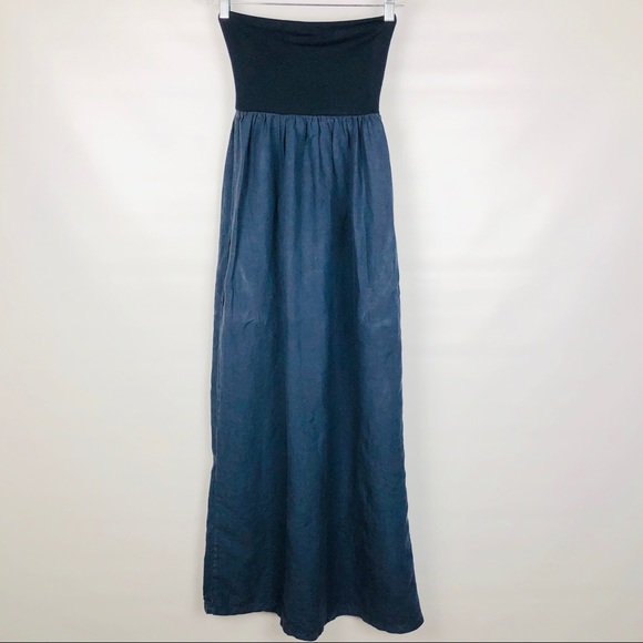 Jolie Dresses & Skirts - JOLIE | Strapless Blue Jean Long Dress
